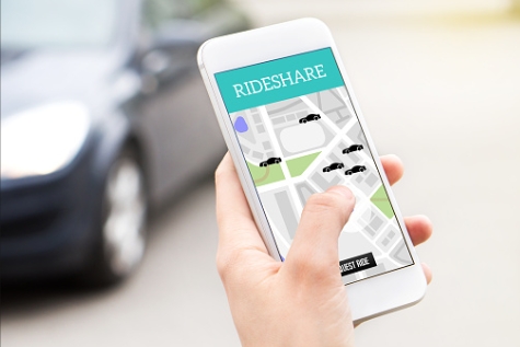 Rideshare app on phone